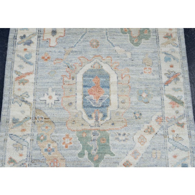 Oushak Rug 2'8" x 10'2" #17186 For Sale In Houston - Image 6 of 8