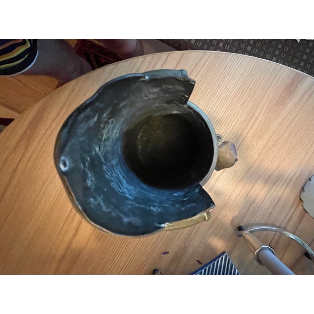 Antique Copper & Brass Handmade 19th Century Urn With Swivel Handle - Marked China on Bottom For Sale - Image 4 of 6