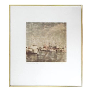 Vintage 1982 Impressionist Fishing Boats Photograph For Sale