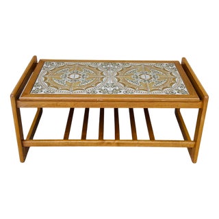 Scandinavian Coffee Table in Teak and Ceramic, 1960 For Sale