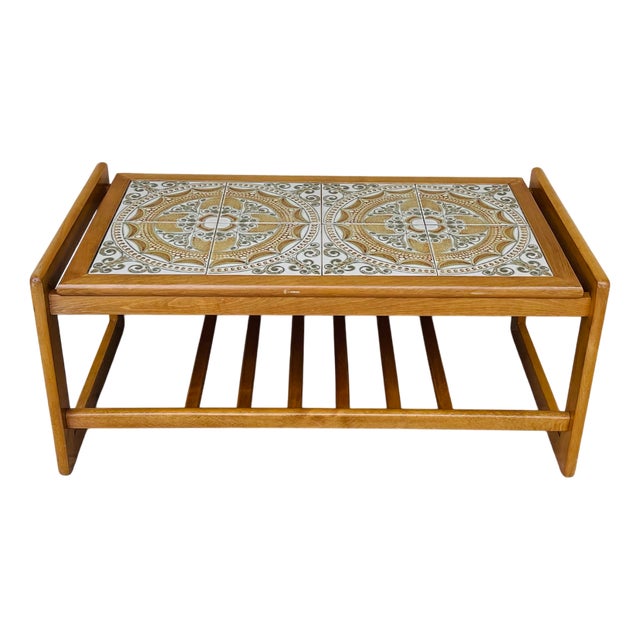 Scandinavian Coffee Table in Teak and Ceramic, 1960 For Sale