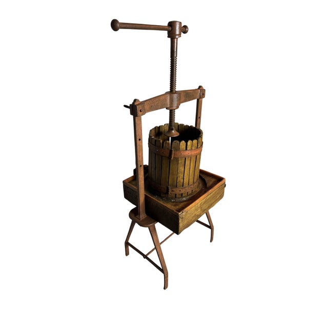Coffee Antique Wooden Cider & Wine Press For Sale - Image 8 of 13