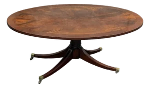 Late 20th Century Flame Mahogany Banded Regency Coffee Table