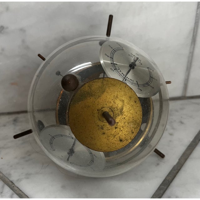 MCM Sputnik style table barometer weather station made in West Germany by Relative Hygrometer. Desktop size features an...
