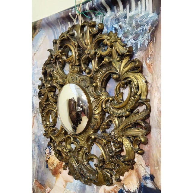 Vintage Gilt Mirror in Baroque/Rococo Style Richly Carved Frame, 1950s For Sale - Image 3 of 5