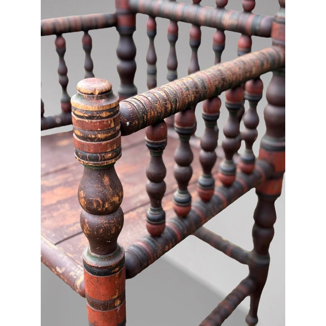 Antique Swedish Bobbin Country Throne Armchair, 1800 For Sale - Image 13 of 15