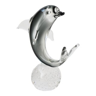 Signed Art Glass Dolphin For Sale