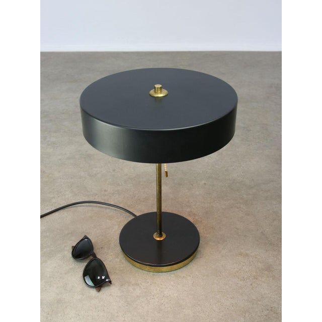 Mid-Century Black and Brass Table Lamp from Kamenický Šenov For Sale - Image 6 of 18