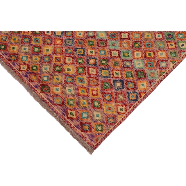 Contemporary Balochi Purple/Rust Wool Rug - 3'5''x4'11'' For Sale - Image 4 of 11