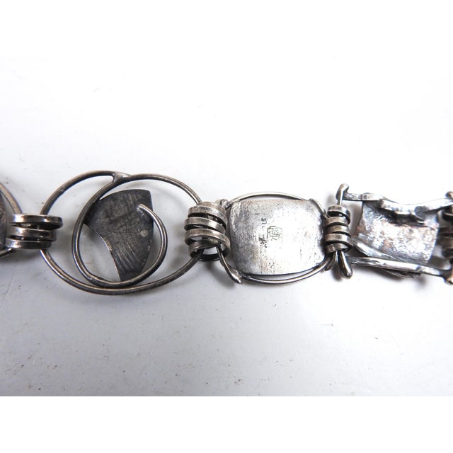 Contemporary Artist Studio Sterling Silver Abstract Bracelet For Sale In Seattle - Image 6 of 9