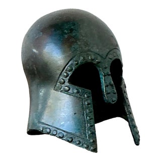 Vintage Patinated Corinthian Greek Helmet For Sale