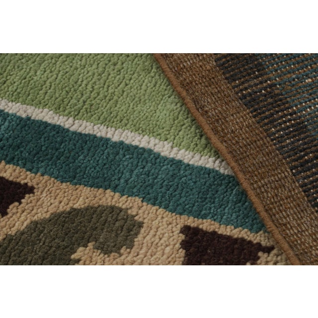 Textile Rug & Kilim’s French Art Deco style Square Rug with Brown Open Field - 9x9 For Sale - Image 7 of 7