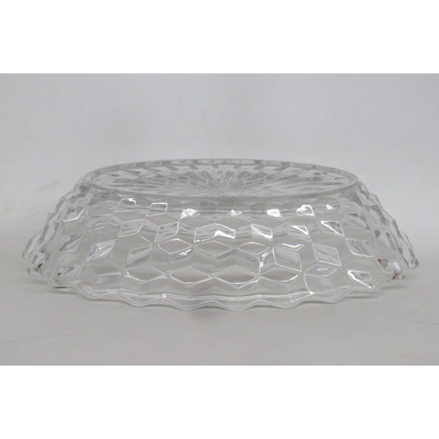 Fostoria American Line Clear Glass Dish With Cube Pattern Serving Bowl 4829b For Sale - Image 9 of 14