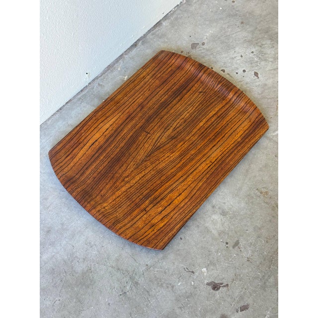 Mid-Century Modern Mid-Century Danish Rosewood Serving Tray – Sculpted Minimalist Design, 1960s For Sale - Image 3 of 10