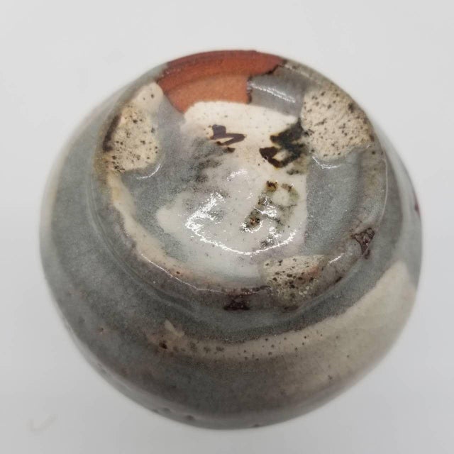 Vintage Japanese Tokkuri Sake Bottle With Hand-Painted Plum Blossoms | Wabi-Sabi Ceramic Vase | Original Tomobako Box For Sale - Image 6 of 10