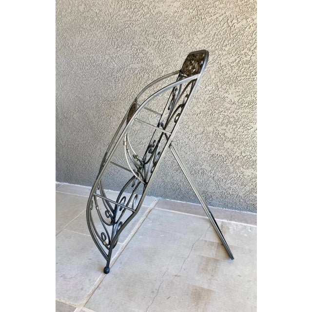 Late 20thCentury Spanish RevivalInspired Steel & Cast Iron Easel Back