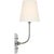 Thomas O'Brien for Visual Comfort Signature Hulton 17" Cordless Single Sconce in Polished Nickel with Linen Shade For Sale In Houston - Image 6 of 14