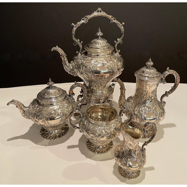 Mid 19th Century Mid 19th Century Antique Martin, Hall & Co. English Silver Plate Tea Set, 6 Pieces For Sale - Image 5 of 10