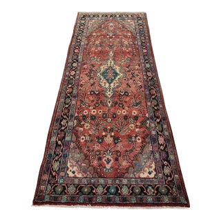 Malayer Runner 3’10” X 9’2” Red Wool Semi-Antique Traditional Hand-Knotted Rug For Sale