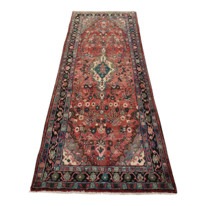 Malayer Runner 3’10” X 9’2” Red Wool Semi-Antique Traditional Hand-Knotted Rug