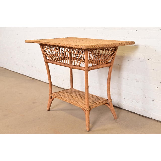 Ralph Lauren Safari Collection Organic Modern Woven Wicker Rattan Nightstand or Side Table For Sale - Image 12 of 12