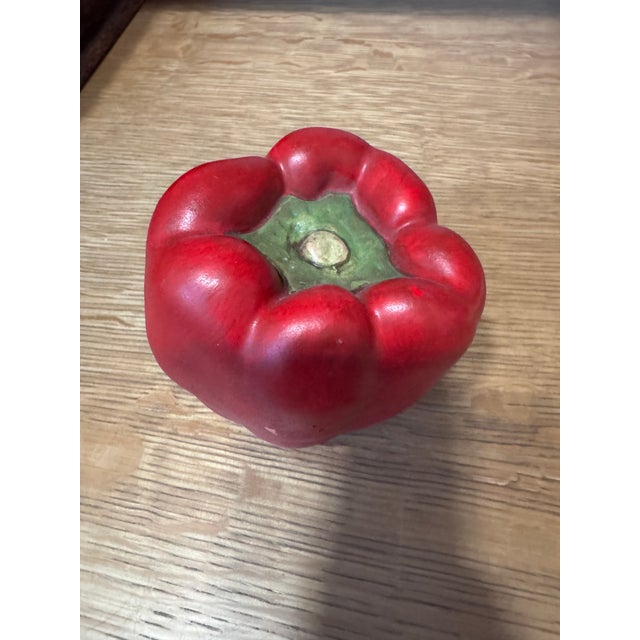 Mary Kirk Kelly Trompe L’Oeil Ceramic Red Bell Pepper Sculpture For Sale - Image 9 of 9