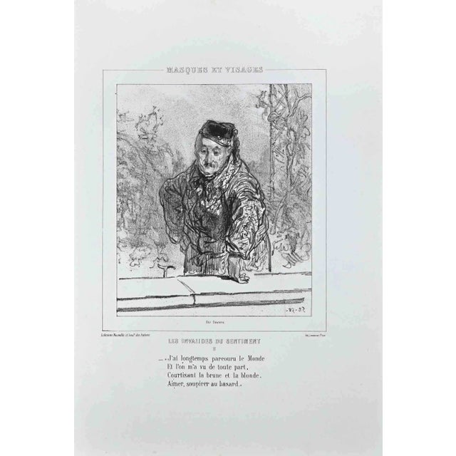 Paul Gavarni, Les Invalides du Sentiment, Original Lithograph, 1850s For Sale