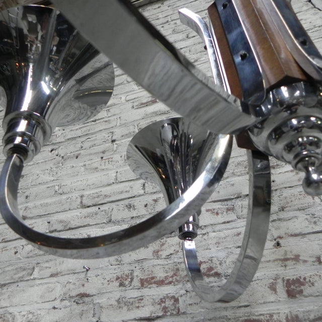 Large Art Deco Chrome Plated Pendant Lamp, 1930s For Sale - Image 6 of 18
