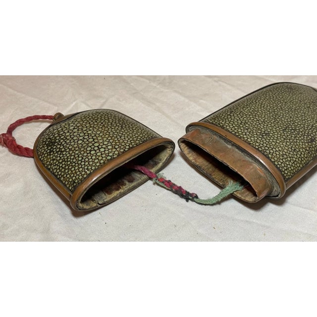 Bronze Rare Antique 19th Century Chinese Bronze Shagreen Stingray Glasses Case Holder For Sale - Image 8 of 14
