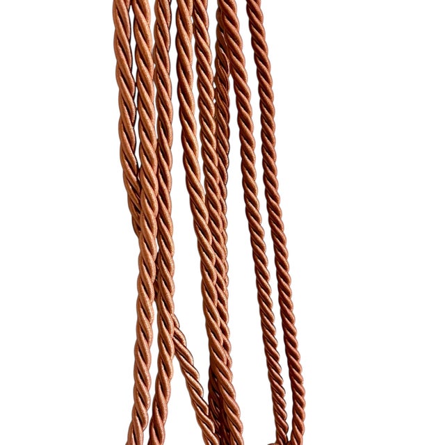 Textile Pair Vintage French Passementerie Art Deco Asian Style Tassel Drapery Tiebacks in Terracotta and Gold For Sale - Image 7 of 7