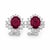 18k White Gold Oval Ruby Diamond Halo Earrings, 2.37 Ct Natural Rubies, A Pair For Sale - Image 4 of 4
