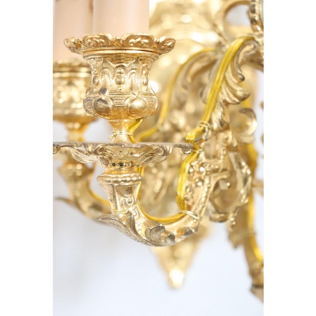 Sconces in Gilded Bronze with Five Bulbs Each, Set of 2 For Sale - Image 4 of 17