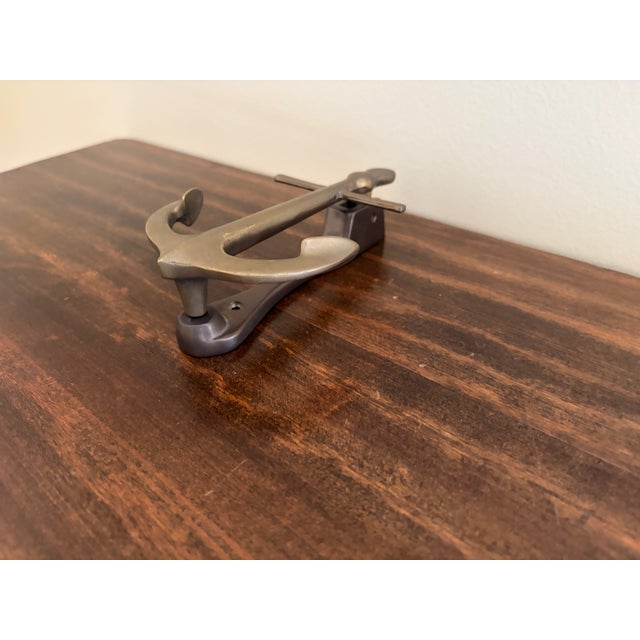 American Mid-20th Century Cast Brass Anchor Door Knocker For Sale - Image 3 of 9