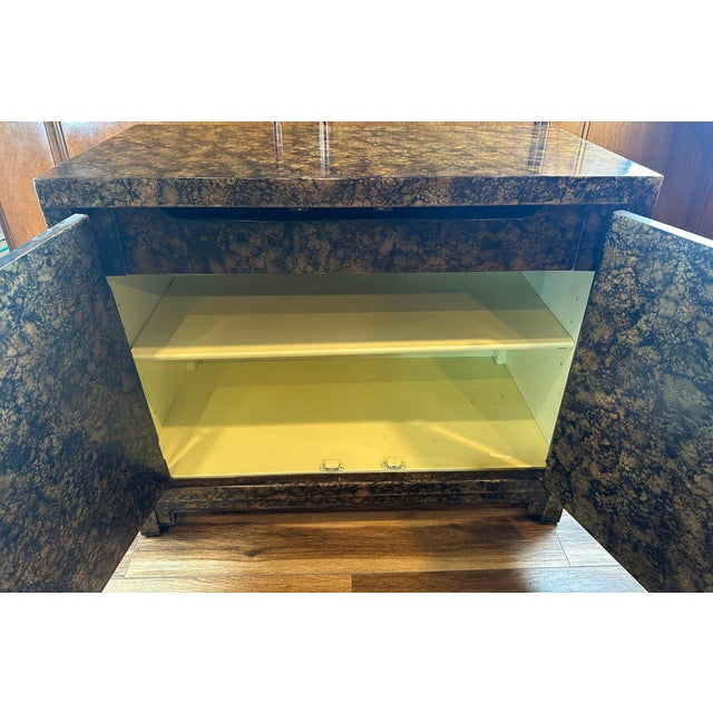 Brown 1970's Henredon Chinoiserie Faux Tortoiseshell Cabinet For Sale - Image 8 of 12