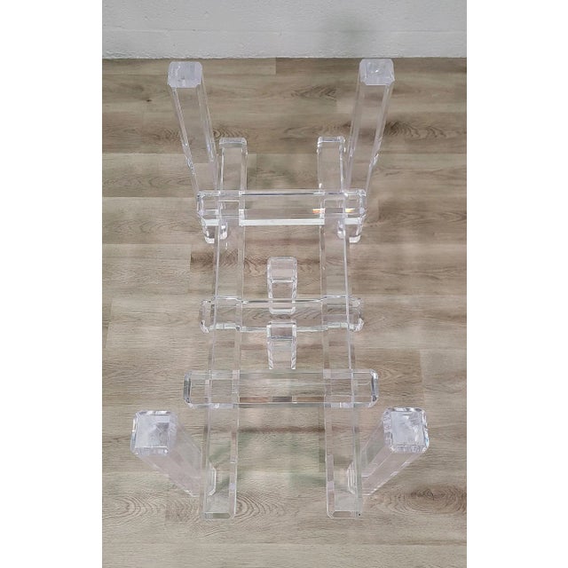 Lucite Skyscraper Column Geometric Dining Table or Desk Base For Sale - Image 4 of 9