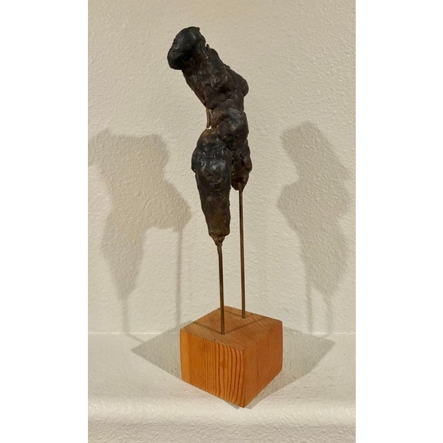 Mid- Century Modern Bronze Abstract Figurative Female Sculpture (14.75” High) For Sale - Image 6 of 11