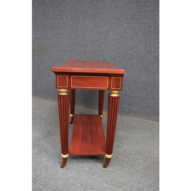 Neoclassical McLain Wiesand Mahogany Console Table With Inlay & Lower Shelf For Sale - Image 3 of 8