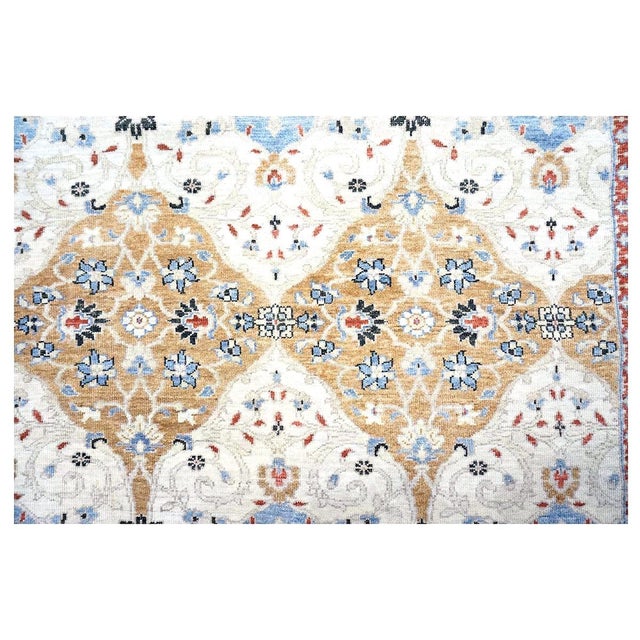 Afghan Sultanabad Masters Wool 8 x 10 Ivory, Tan, Red & Light Blue Handmade Area Rug #1143755 For Sale In Houston - Image 6 of 8