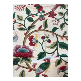 Scalamandre Rani Vine in Crimson and Evergreen on Ecru 1/2 Yard For Sale
