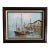 Vintage Impressionist Oil Painting of Fishing Boats at Dock Signed W Jones For Sale