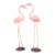 French Zinc Painted Pair of Flamingo Ornaments For Sale