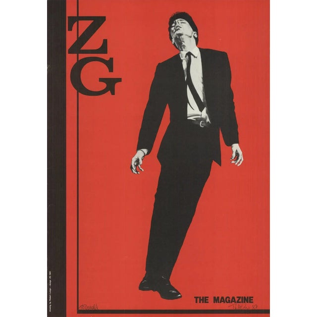 Contemporary 1981 Robert Longo 'ZG Magazine, Jack Goldstein' Contemporary Black & White, Red Offset Lithograph For Sale - Image 3 of 3