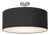 Stretch Semi Flush Mount, Black Linen Shade, Satin Nickel For Sale