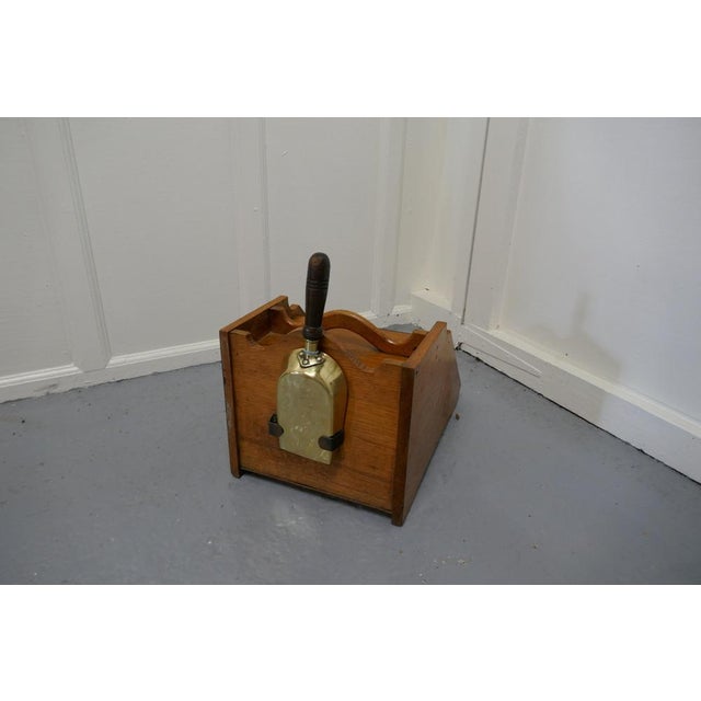 Wood Victorian Gilded Ash Coal Box with Liner and Shovel, 1880s, Set of 2 For Sale - Image 7 of 8