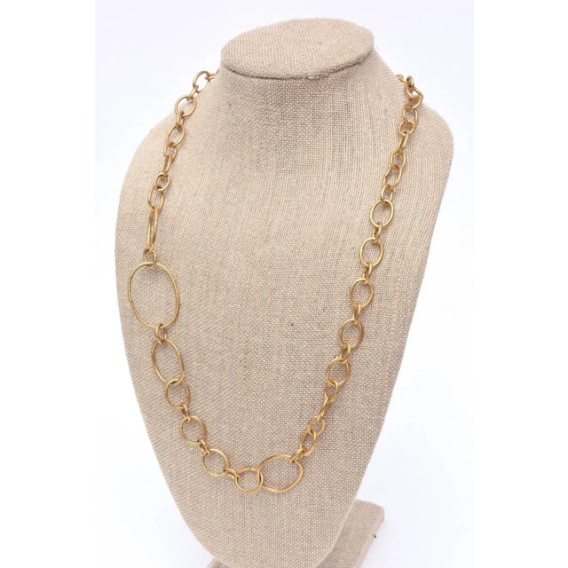 Gold Alexis Bittar Signed Gold Filled Link Chain Necklace For Sale - Image 8 of 9