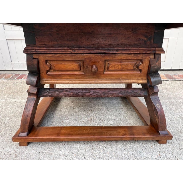 Antique French Butcher Block Baker’s Table Pétrin Farmhouse Kitchen Island C1790 For Sale - Image 14 of 18