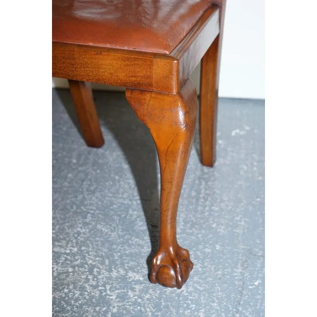 Chippendale Style Dining Chairs with Leather Seats, Set of 5 For Sale - Image 15 of 18