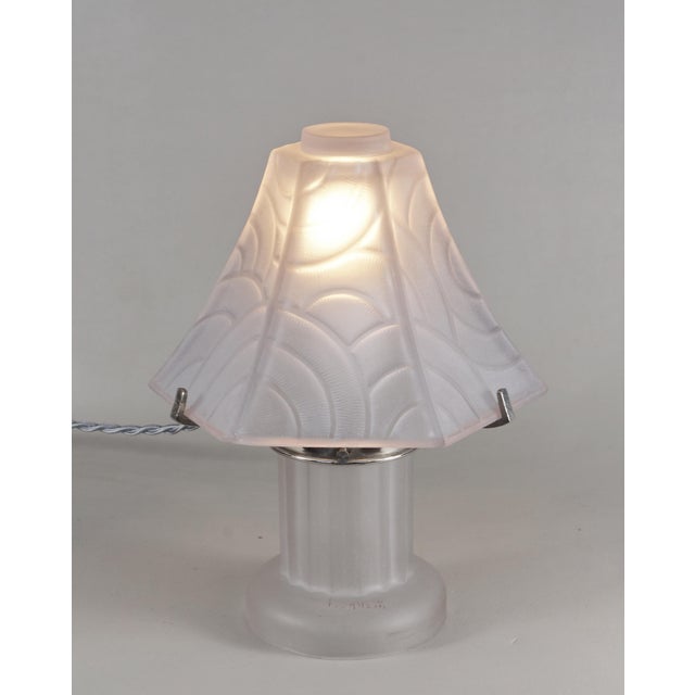 Pierre d'Avesn for Lorrain A rare French art deco lamp in moulded-pressed glass made around 1930. The lamp was made by...