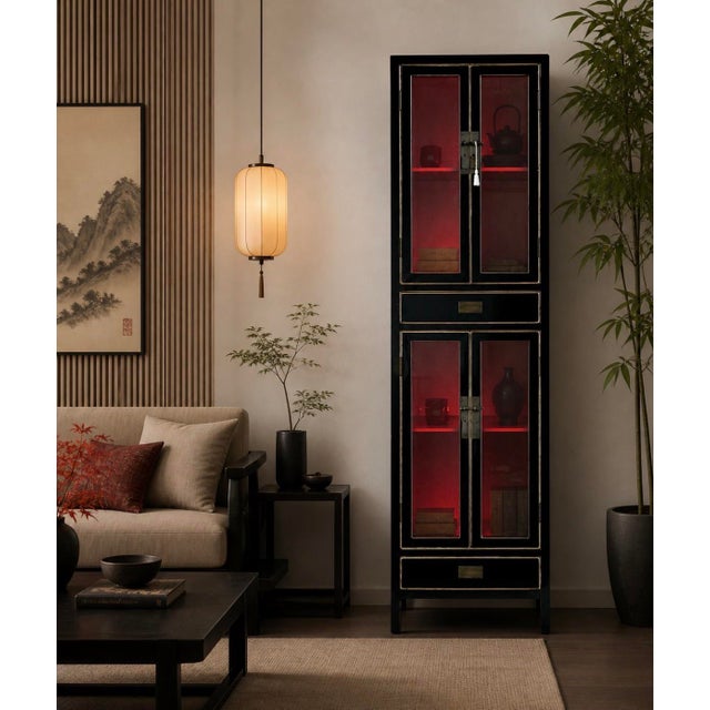 1990s 1990s Fabulous Ming Inspired Chinoiserie Style Vitrine For Sale - Image 5 of 6