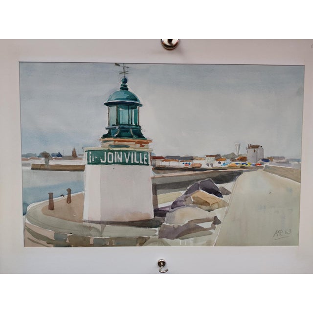 Michel Roubille, L'île d'Yeu, 1983, Watercolor For Sale - Image 4 of 7
